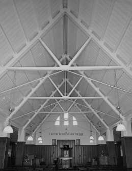 Interior. 
Detail of roof structure.