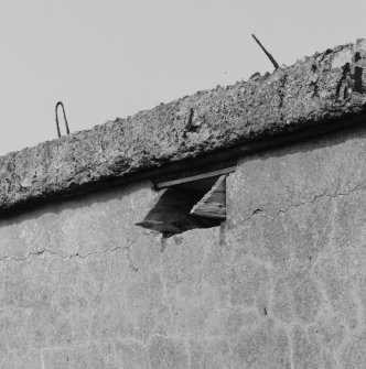 Twin 6 pound gun emplacement.
Store, detail of shuttered vent at roof level.