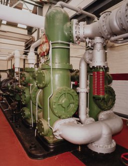 Pump room, interior.  
View of pump from South end