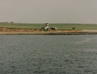 General view (from ferry) from N of Battery Observation Post and searchlight emplacement.