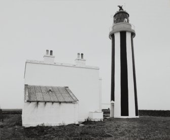 View of lighthouse and keeper's house from E