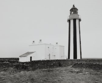 View of lighthouse and keeper's house from SE