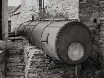 Scar Steading: Detail of a boiler last used as a water-storage tank