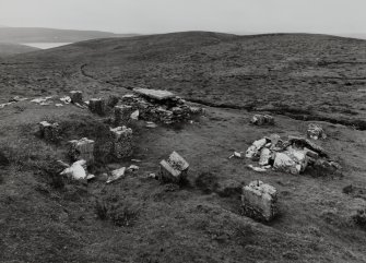 View of remains of crew quarters from North East