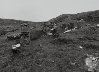 View of remains of crew quarters from South West