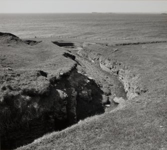 View of World War I trench and gun emplacement from North-East