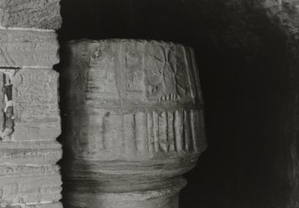 Interior.
Main stair, detail of carved newel.