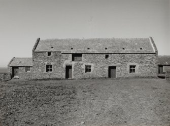 View of threshing barn from S