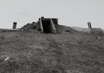 View of S bunker from W with remains of wooden mast.