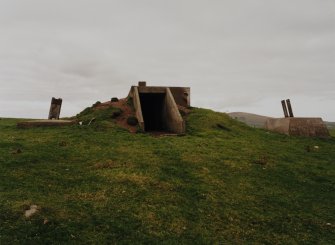 View of S bunker from W with remains of wooden mast.