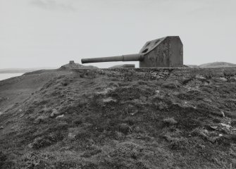View of E gun emplacement from E, with observation post in background.
