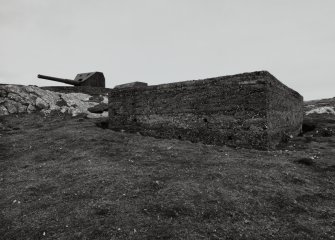 View of W gun emplacement from SW, with magazine in foreground.