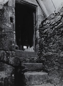 Castle Stalker.
View of stair and doorway at parapet level.