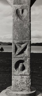 Asknish House, Sundial.
Detail of shaft from North East.