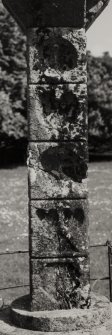 Asknish House, Sundial.
Detail of shaft from South West.