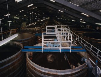 General view from NE of Settling Vats, with Continuous Process Vats (with stirrers) in foreground (28/3/96)