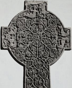 Campbeltown Cross.
Detail of top South-West side showing Medieval cross of Yvarus and Andreas Maceachern.