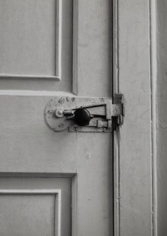 Cairndow Parish Church, interior.
General view of latch in door of loft.