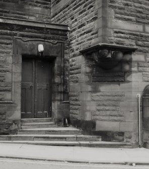 Bute, Rothesay, Bridgend Street, St Andrews R.C. Church Hall.
Detail of Entrance Door and Corbel.