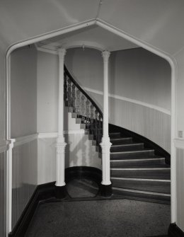 Interior, ground floor, main staircase view from south