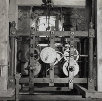 Tower, detail of clock mechanism