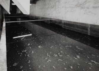 Floor Maltings:  detail of steeping tank at W end of upper floor, showing steeping in progress