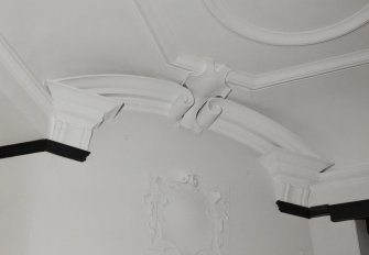 Campbeltown, Hall Street, Campbeltown Library and Museum, interior.
Detail of decorative plasterwork in Ladies Room.