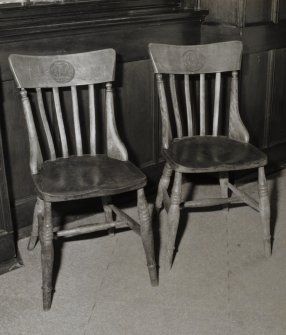 Campbeltown, Hall Street, Campbeltown Library and Museum, interior.
General view of original chairs in the ladies Room.