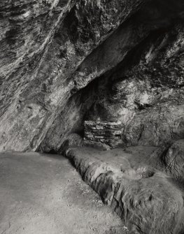 St Columba's Cave, interior.
General view of altar inside cave from North.