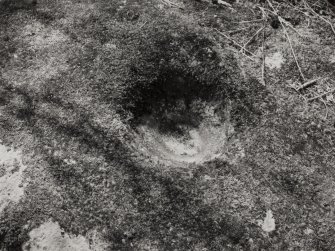 St Columba's Cave.
View of stone cut basin beside stream.