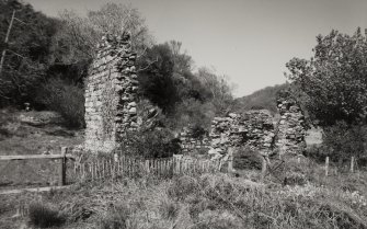Cove, St. Columba's Chapel.
General view of Chapel ruins from South.