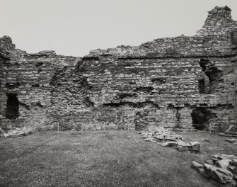 Castle Sween, interior.
General view of interior of North wall of courtyard.