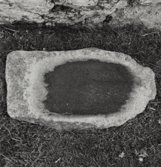 Castle Sween.
General view of basin-shaped stone.