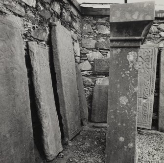 Craignish Old Parish Church.
Group of carved stones in stone shelter.