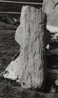 Colonsay, Balaruminmore, MacFie's Stone.
General view of EC cross-slab showing back.