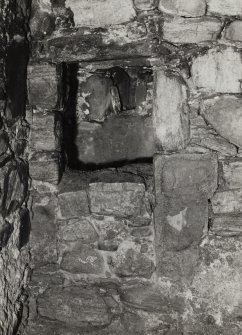 Coll, Breachacha Castle.
Detail of ground floor of keep showing blocked doorway in South-East angle.