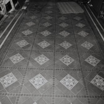 Entrance porch, detail of tiled floor