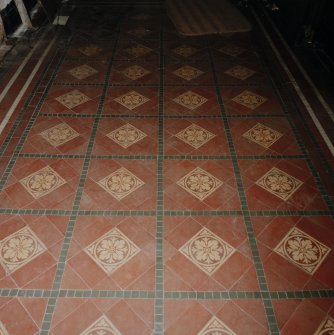 Entrance porch, detail of tiled floor