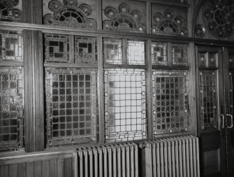 Entrance porch, detail of stained glass