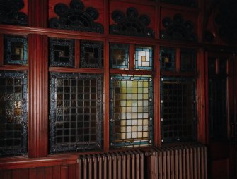 Entrance porch, detail of stained glass