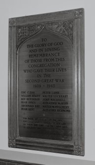 View of 1914-1919 War Memorial plaque