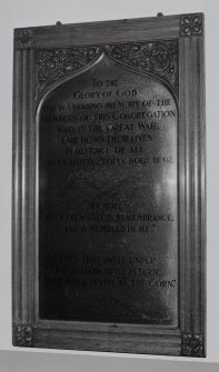 View of 1939-1945 War Memorial plaque