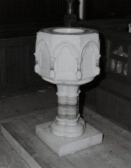 Detail of  marble font