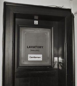 Justiciary Court, interior
View of engraved toilet door, ground floor