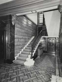 Glasgow, 6 Rowan Road, Craigie Hall, interior.
View of staircase hall.