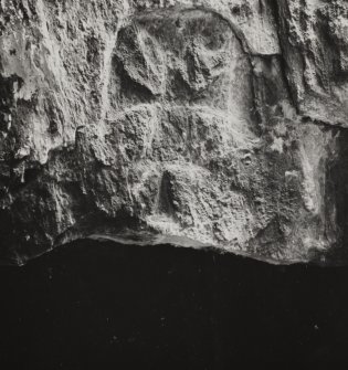 Eilean M'Or, cave, interior.
Detail of relief cross in cave.


