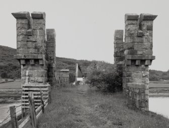 Creagan Viaduct.
View from North of deck level approaching bridge.