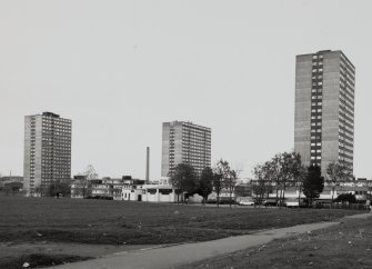 Glasgow, Toryglen North Development.
General view of high rise blocks from South-East.