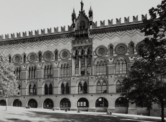 Glasgow, 62 Templeton Street, Templeton Carpet Factory. 
View of 'Doge's palace' facade from North-West.