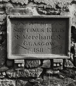 View of tombstone of Septimus Ellis, SE wall of churchyard.